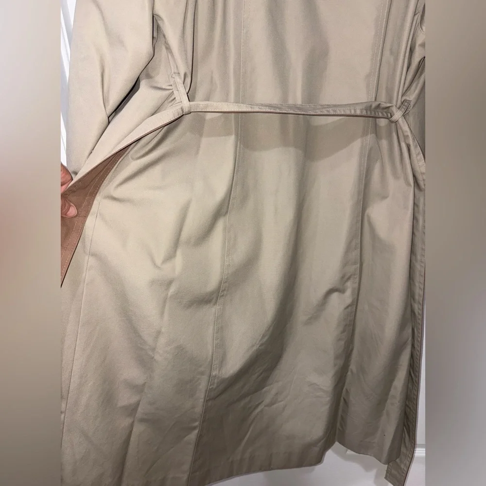 Vintage Windsor Bay Trench Coat Petite 16 Tan Belted Jacket Classic